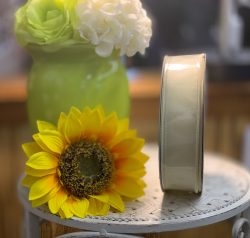 VCHF09IVORY - #9 Wired Organza (50 yds)-"each"  Min 1 pc - Case 12 pcs