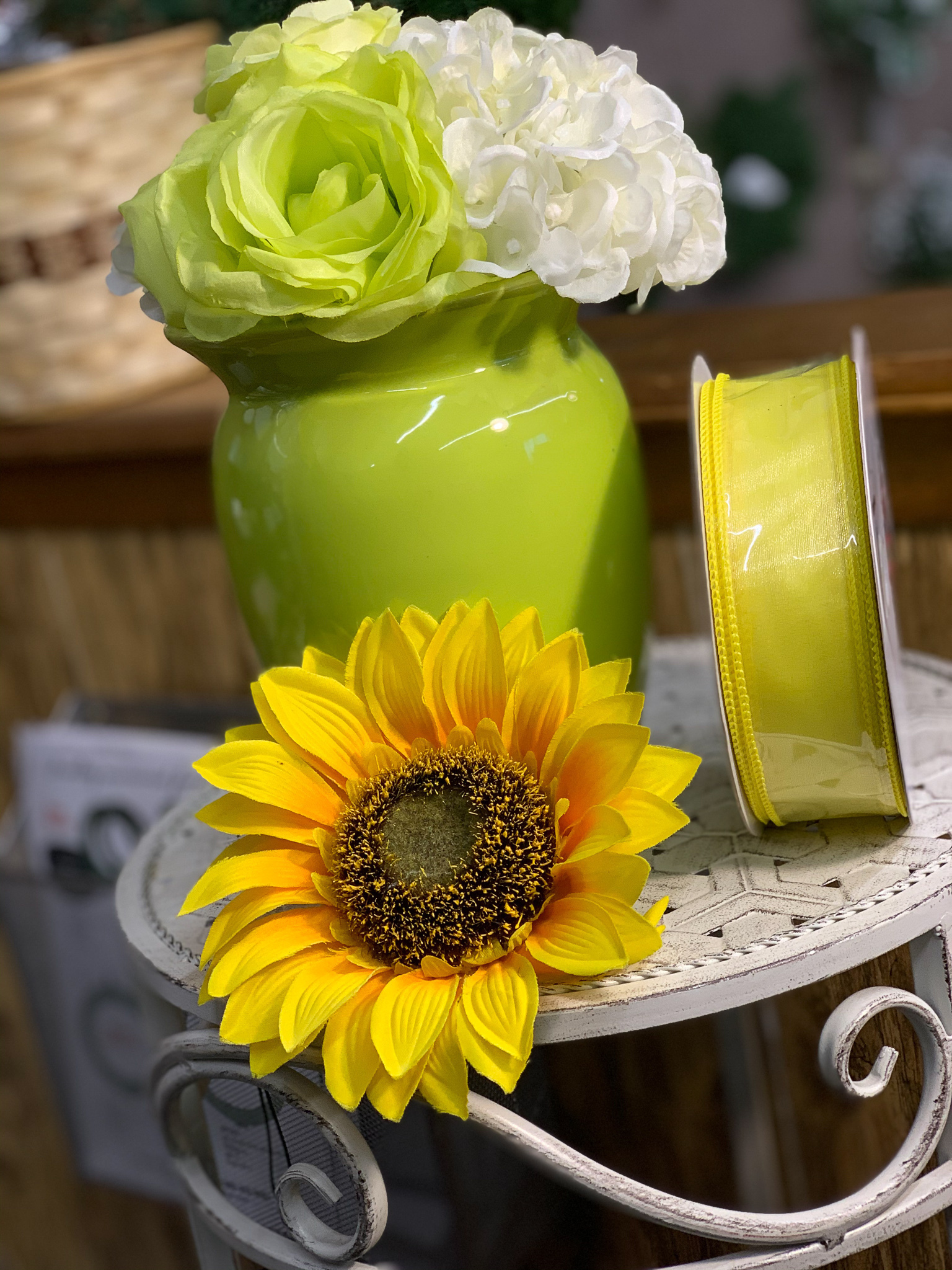 VCHF09YELLOW - #9 Wired Organza (50 yds)-"each" Min 1 pc - Case 12 pcs